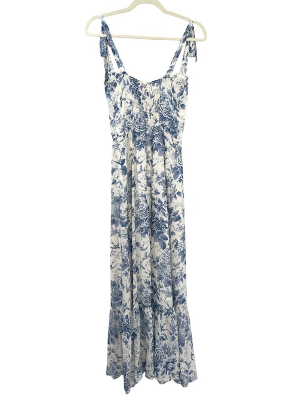 Reformation Nikita Midi Dress Pompadour Blue White Toile Floral 4 - Picture 4 of 6